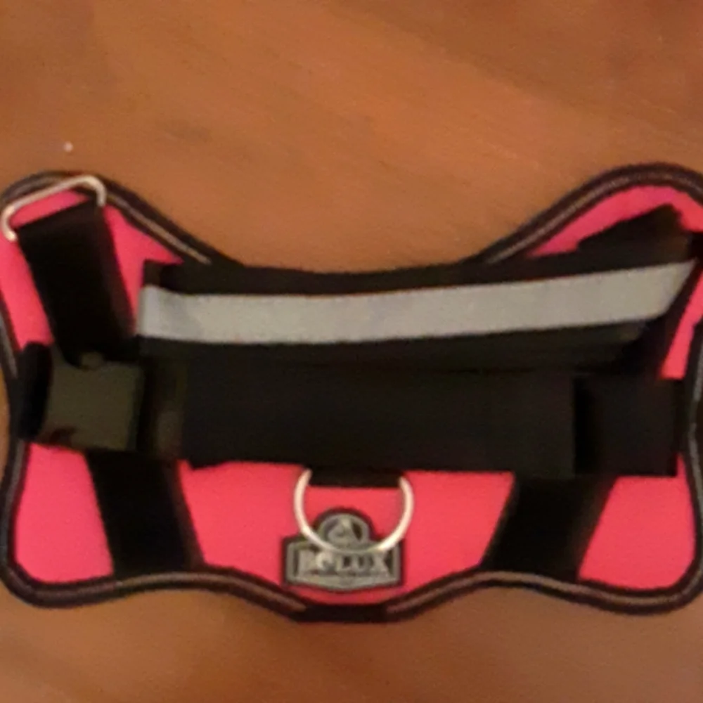 BOLUX pink & black dog harness No pull refective vest washable size Medi…